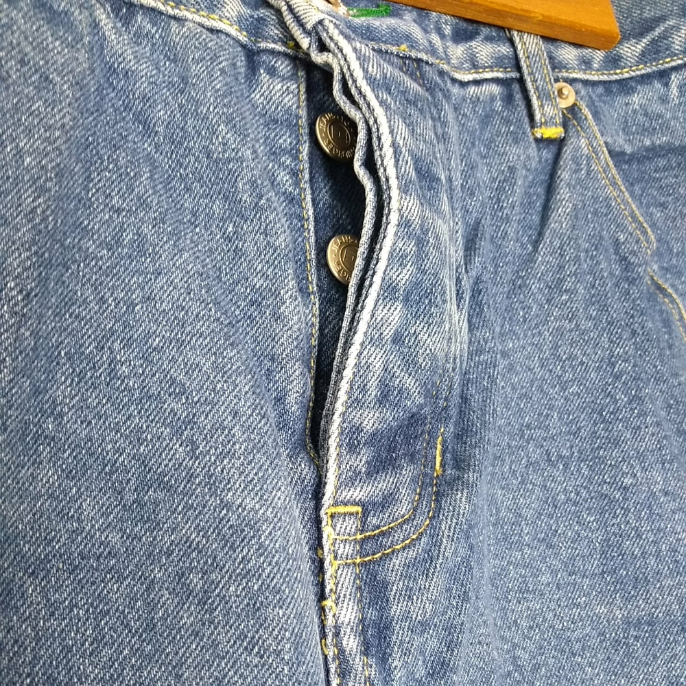 Tommy Hilfiger Blue Jeans Womens Size 9 Cargo Straight Leg Knee Patches - Picture 4 of 14